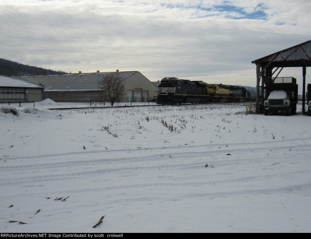 Behind the cow barns